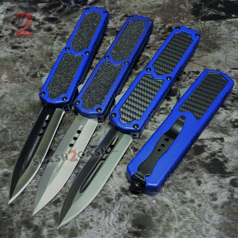 Titan OTF Knife D/A Blue Automatic Switchblade TAIWAN - upgraded Knife-OTF - Tophatter Daily Deals