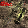 Titan OTF Dual Action Camo Tactical Automatic Knife - Dagger Plain Double Edge - Carbon Fiber Knife-OTF - Tophatter Daily Deals