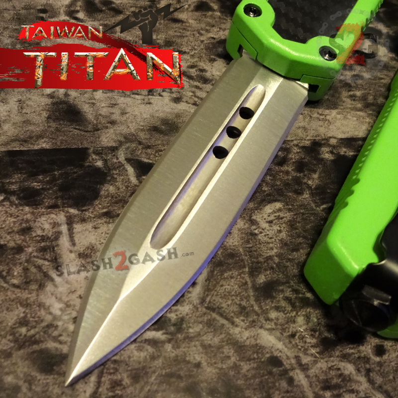 Titan OTF Knife D/A Green Automatic Switchblade TAIWAN - upgraded Knife-OTF - Tophatter Daily Deals