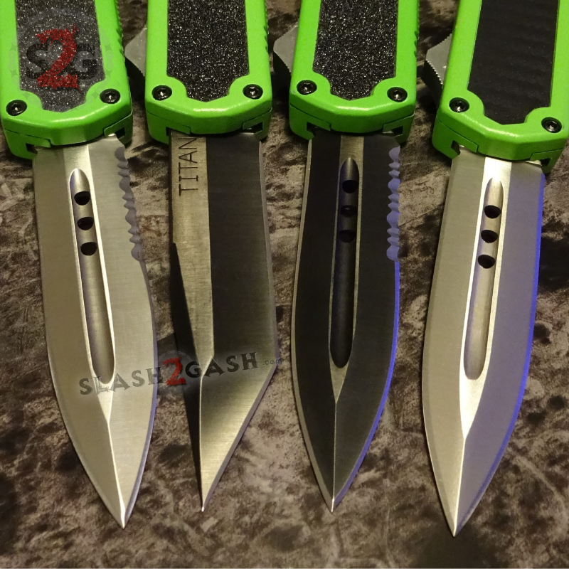 Titan OTF Knife D/A Green Automatic Switchblade TAIWAN - upgraded Knife-OTF - Tophatter Daily Deals