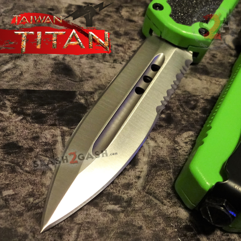 Titan OTF Knife D/A Green Automatic Switchblade TAIWAN - upgraded Knife-OTF - Tophatter Daily Deals