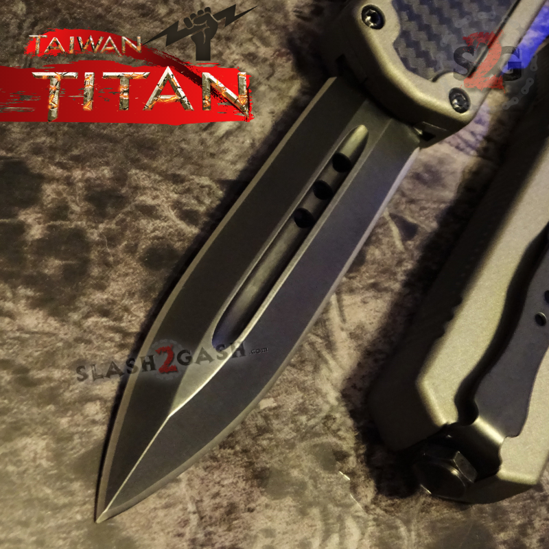 Titan OTF Knife D/A Grey Automatic Switchblade Gray TAIWAN - upgraded Knife-OTF - Tophatter Daily Deals