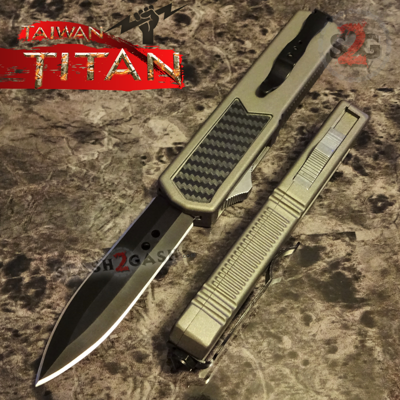 Titan OTF Knife D/A Grey Automatic Switchblade Gray TAIWAN - upgraded Knife-OTF - Tophatter Daily Deals