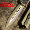 Titan OTF Automatic Knife Grey Dual Action - Dagger Serrated Knife-OTF - Tophatter Daily Deals