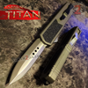 Titan OTF Automatic Knife Grey Dual Action - Dagger Serrated Knife-OTF - Tophatter Daily Deals