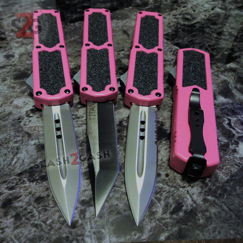 Titan OTF Knife D/A Pink Automatic Switchblade TAIWAN - upgraded Knife-OTF - Tophatter Daily Deals