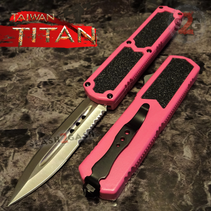 Titan OTF Knife D/A Pink Automatic Switchblade TAIWAN - upgraded Knife-OTF - Tophatter Daily Deals