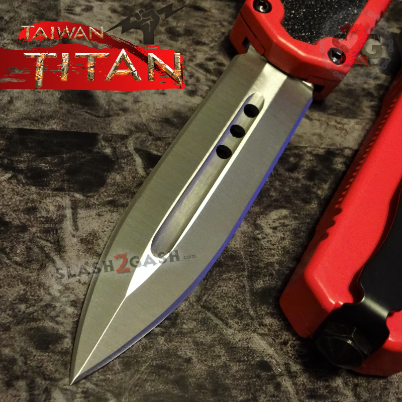 Titan OTF Knife D/A Red Automatic Switchblade TAIWAN - upgraded Knife-OTF - Tophatter Daily Deals