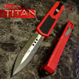 Titan OTF Knife D/A Red Automatic Switchblade TAIWAN - upgraded Knife-OTF - Tophatter Daily Deals