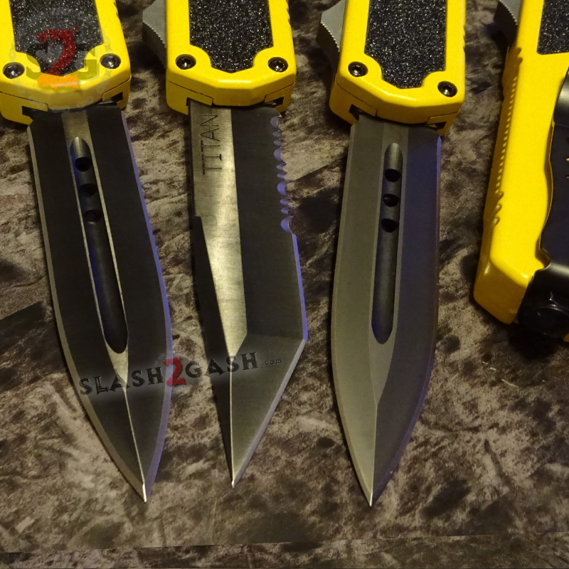 Titan OTF Knife D/A Yellow Automatic Switchblade TAIWAN - upgraded Knife-OTF - Tophatter Daily Deals