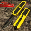 Titan OTF Dual Action Yellow Automatic Knife UPGRADED - Tanto Ser Serrated Edge Knife-OTF - Tophatter Daily Deals