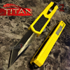 Titan OTF Dual Action Yellow Automatic Knife UPGRADED - Tanto Ser Knife-OTF - Tophatter Daily Deals