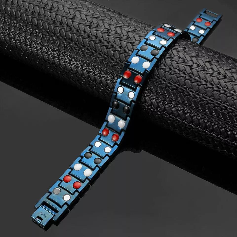 Magnetic Bracelet - Titanium Double Row Bio 4in1 Magnetic Bracelet | Arthritis Pain Relief Health & Beauty - Tophatter Daily Deals
