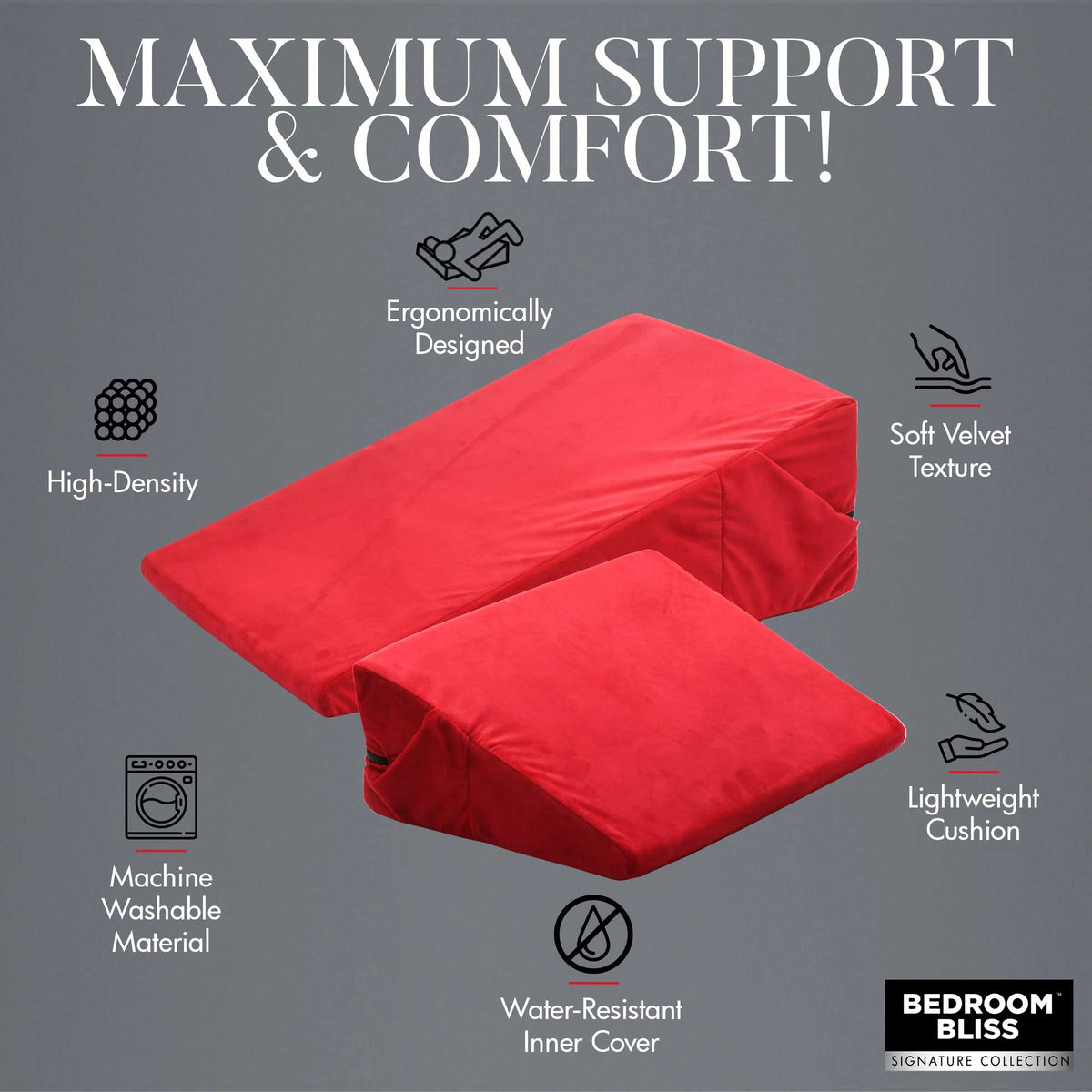 Love Cushion Set Foam Wedge Pillow Red > Sex Toys > Sex Positioners - Tophatter Daily Deals