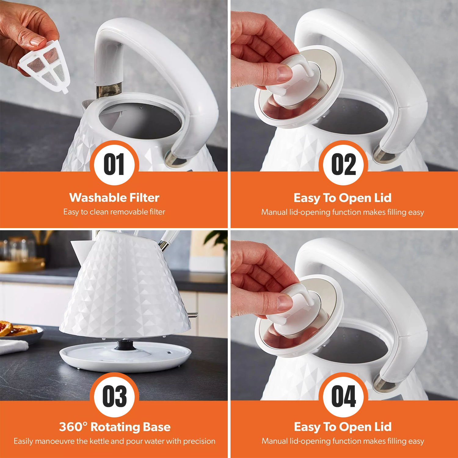Four Slice Toaster and Kettle Set – Stylish Stainless Steel Breakfast Set with Fast Boil & Browning Control Kitchen - Tophatter Daily Deals