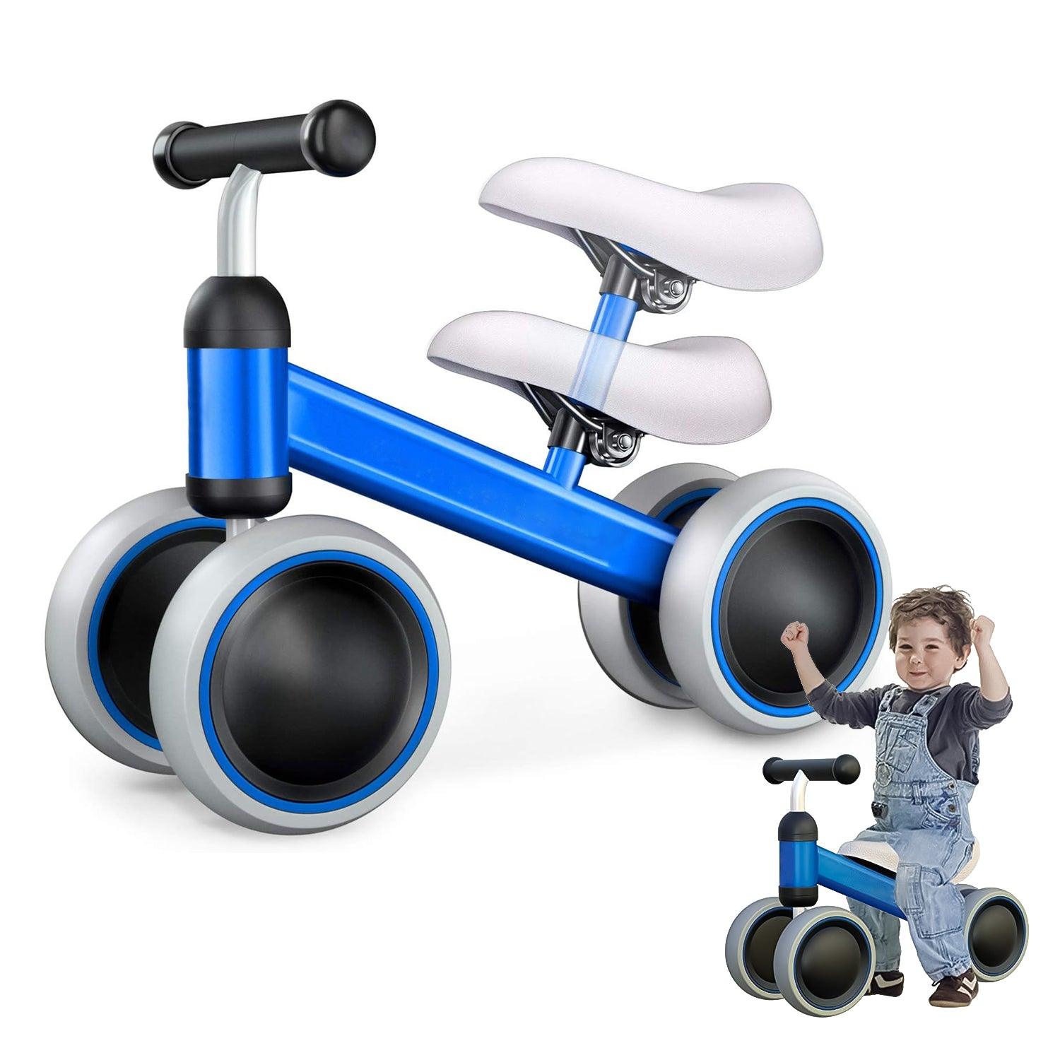 Toddler Balance Bike - Baby Bike Blue Kids Trike No Pedal Free Toddler For 1-2 Year Old Baby & Toddler - Tophatter Daily Deals