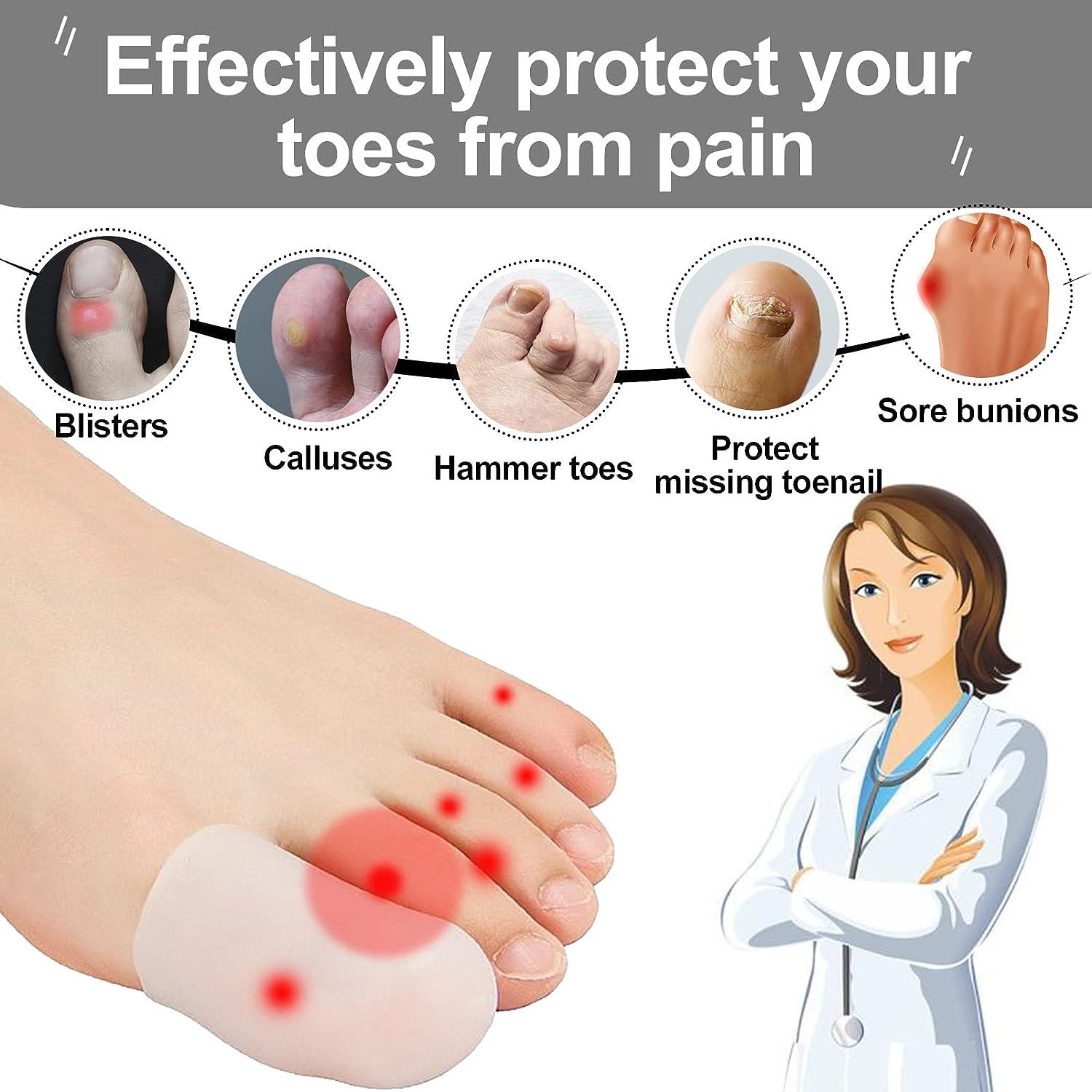 Toe Nail Protectors - Pair of Big Toe Silicone Gel Protector Exercise & Fitness Equipment Manuals - Tophatter Daily Deals