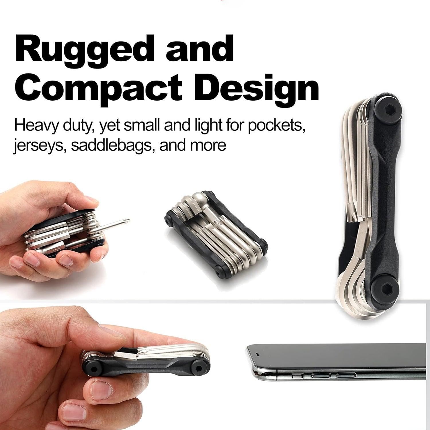 Best Tool Kit for Bike - 11 Multi Tool Bicycle Bike Allen Hex Keys Screwdriver Chain Link Tool MTB ROAD Mountain & Cycling - Tophatter Daily Deals