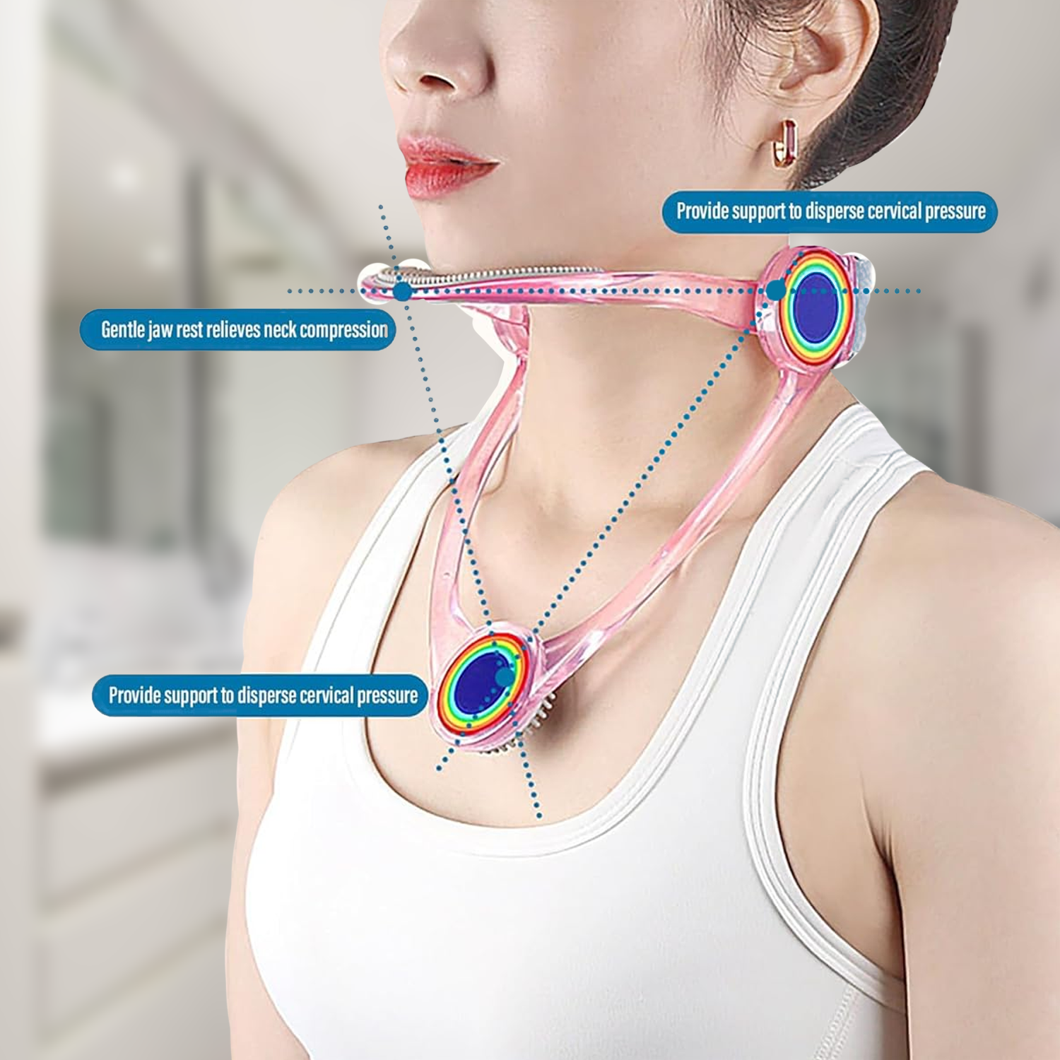 Neck Support Brace – Adjustable Cervical Traction Collar for Decompression & Pain Relief Health Care - Tophatter Daily Deals