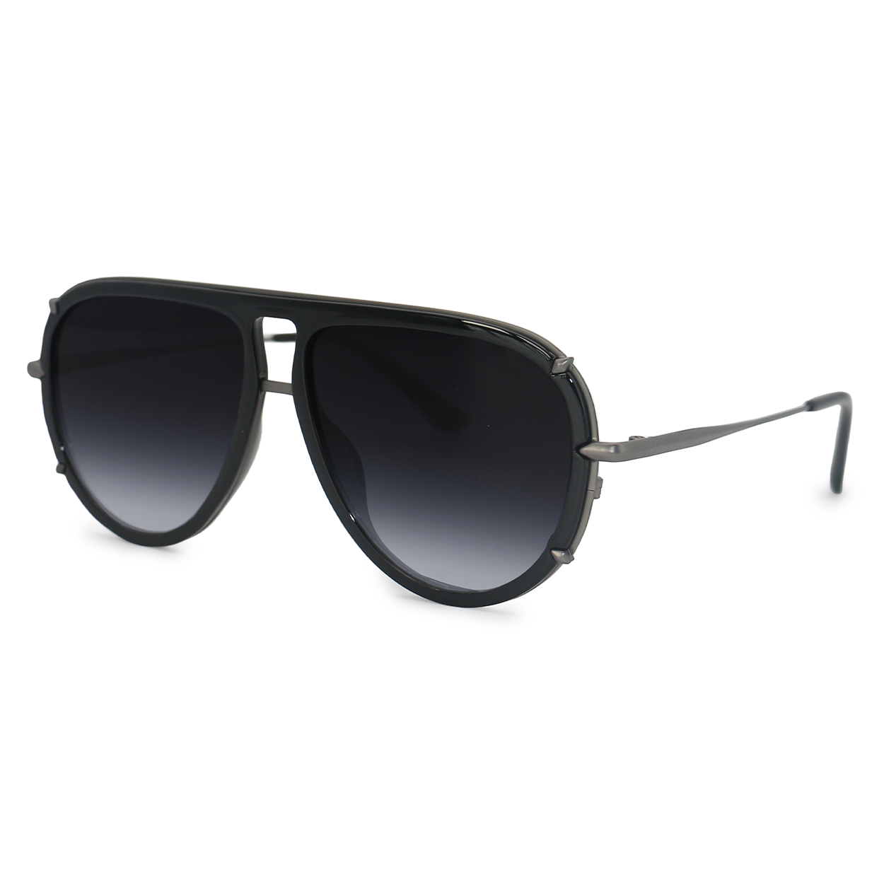 TopFoxx Ivy Luxe - Black Tangle-Free Unisex Round Aviator Sunglasses Black OS Sunglasses - Tophatter Daily Deals