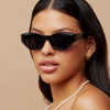 TopFoxx Bright as my Future - Women's Black Cateye Sunglasses Sunglasses - Tophatter Daily Deals