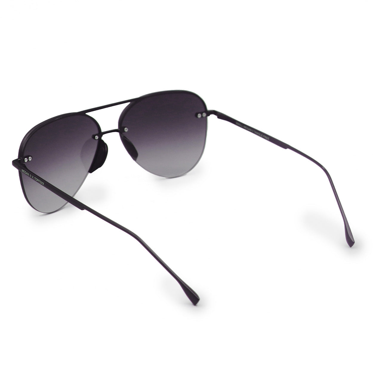 TopFoxx Smaller Megan 2 Faded Black - Tangle Free Women's Aviator Sunglasses Sunglasses - Tophatter Daily Deals