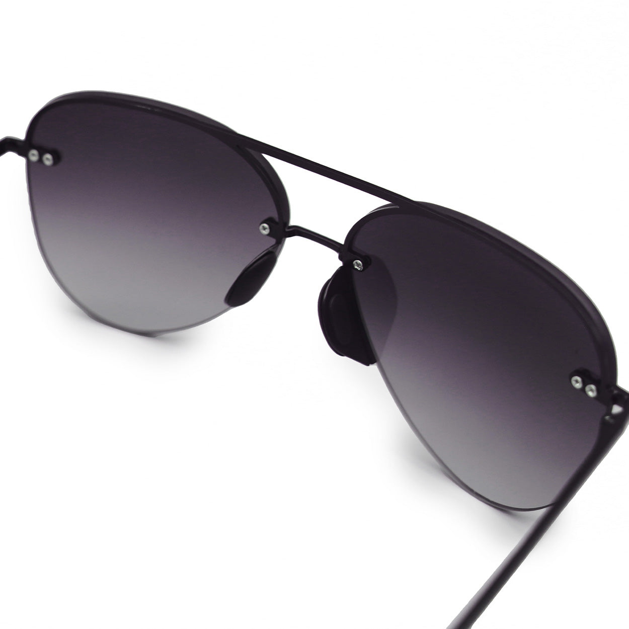 TopFoxx Smaller Megan 2 Faded Black - Tangle Free Women's Aviator Sunglasses Sunglasses - Tophatter Daily Deals