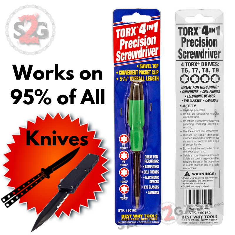 4in1 Precision Screwdriver w/ Swivel Top T6 T7 T8 T9 Knife Disassembly Tool Knife-Accessory - Tophatter Daily Deals