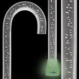 "Bubbles In Ice" - Exquisite Bubblé Elegance: A Translucent Crystal Shaft With Captivating Bubbles Clear Lucite Walking Canes - Tophatter Daily Deals