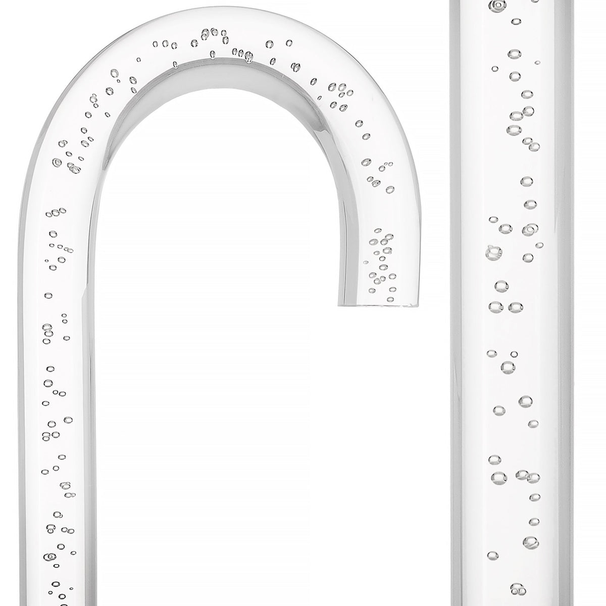 "Bubbles In Ice" - Exquisite Bubblé Elegance: A Translucent Crystal Shaft With Captivating Bubbles Tourist Crook Clear Lucite Walking Canes - Tophatter Daily Deals
