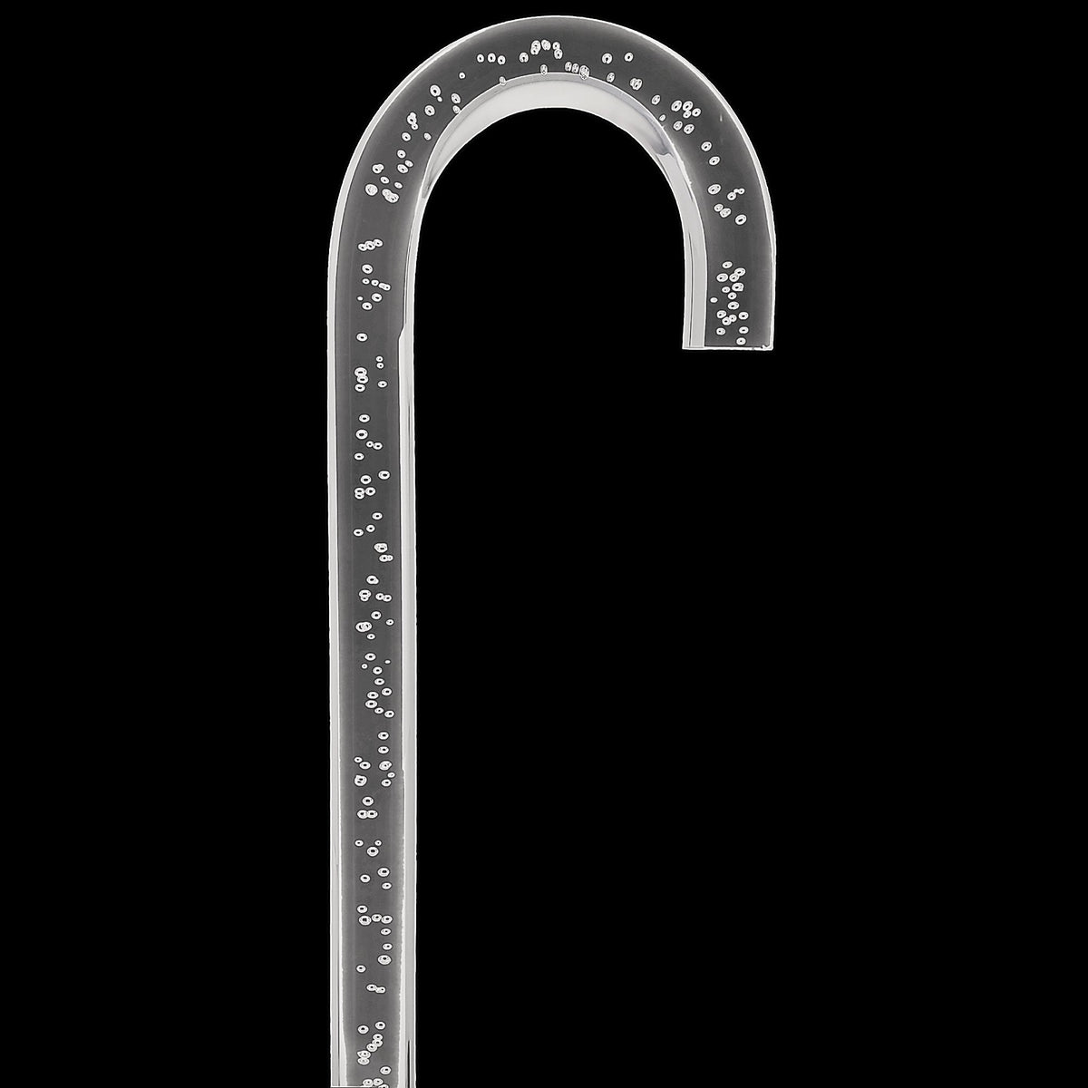 "Bubbles In Ice" - Exquisite Bubblé Elegance: A Translucent Crystal Shaft With Captivating Bubbles Clear Lucite Walking Canes - Tophatter Daily Deals