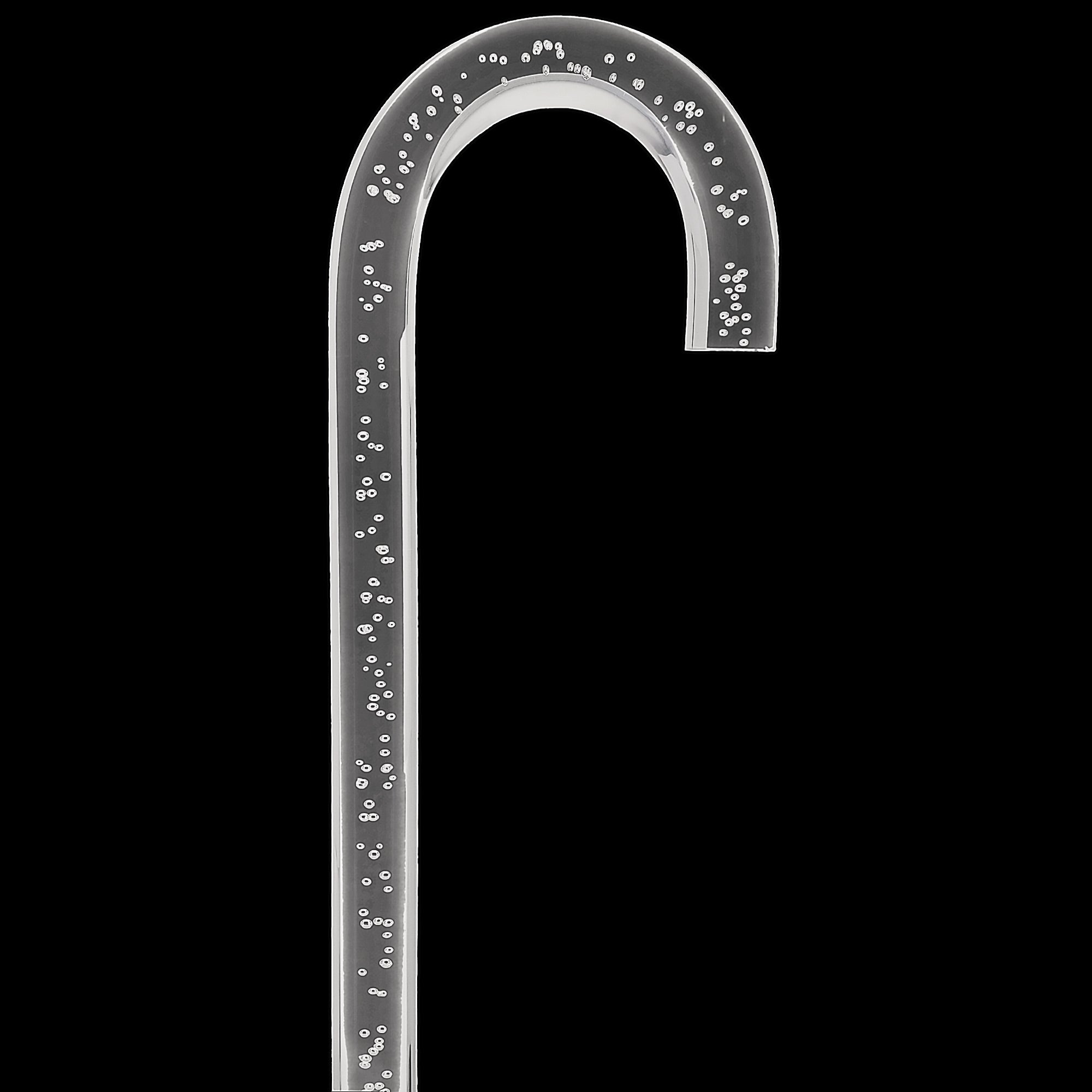 "Bubbles In Ice" - Exquisite Bubblé Elegance: A Translucent Crystal Shaft With Captivating Bubbles Clear Lucite Walking Canes - Tophatter Daily Deals