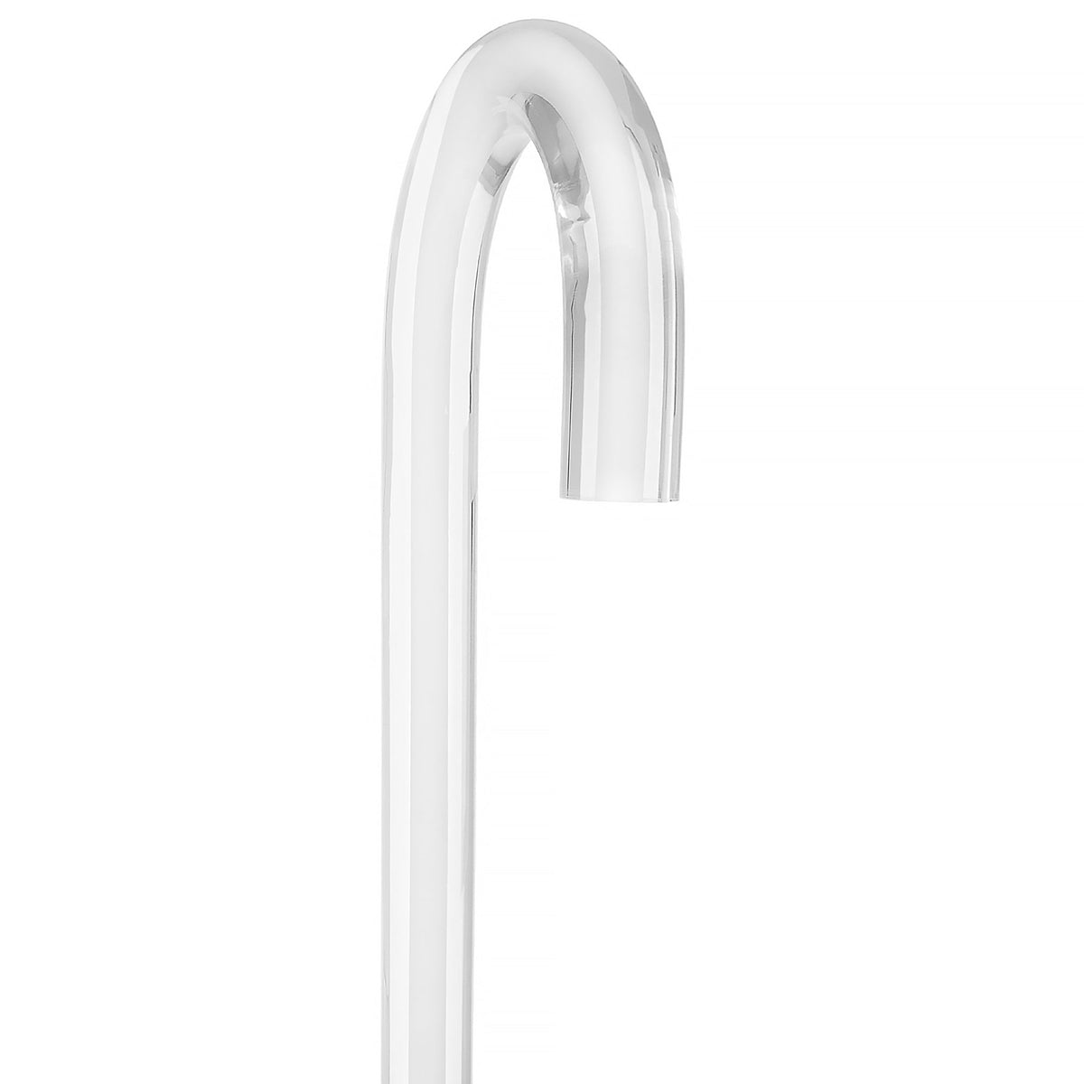 Porcelain In Ice Cane: White Line in Translucent Clear Shaft Clear Lucite Walking Canes - Tophatter Daily Deals