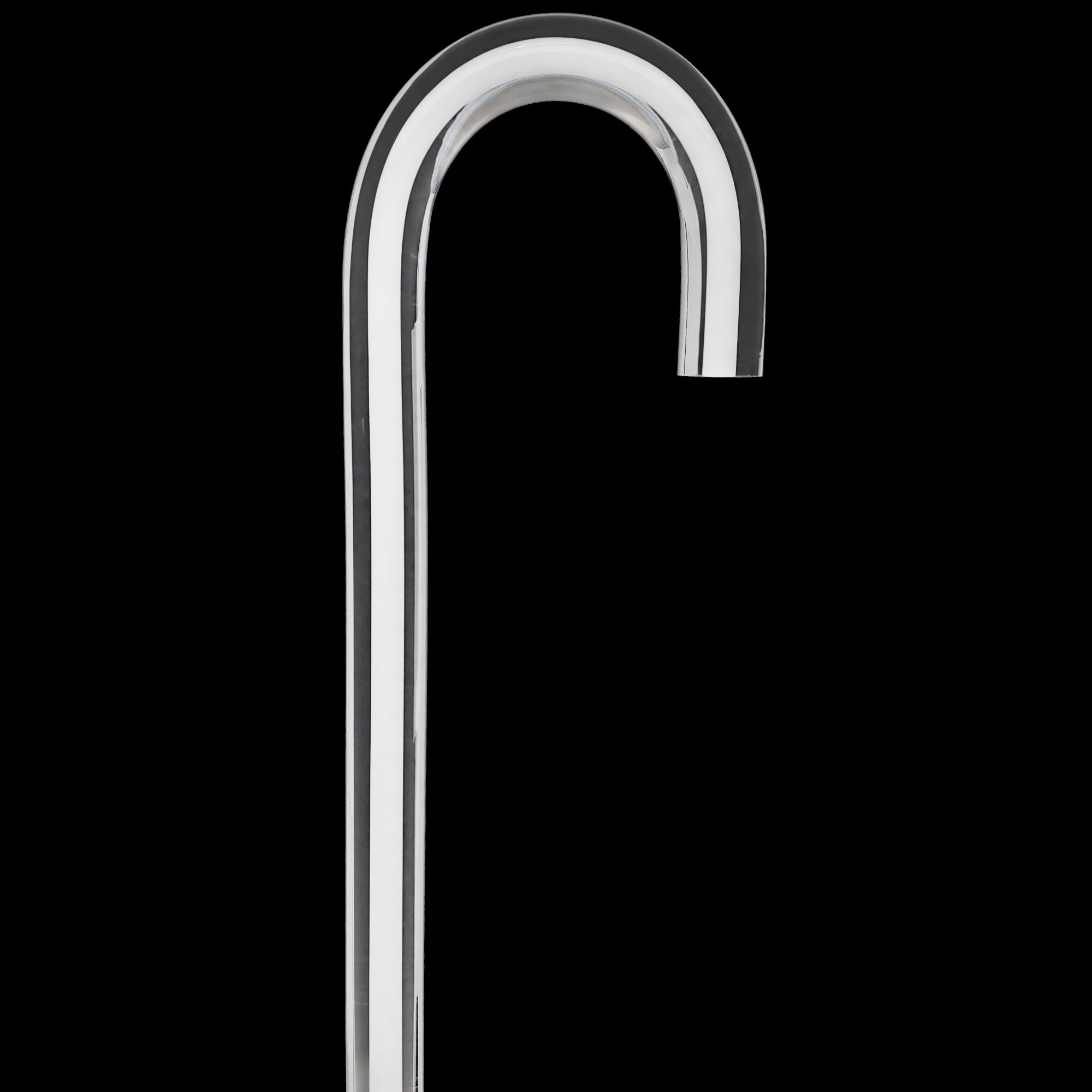 Porcelain In Ice Cane: White Line in Translucent Clear Shaft Tourist Crook Clear Lucite Walking Canes - Tophatter Daily Deals