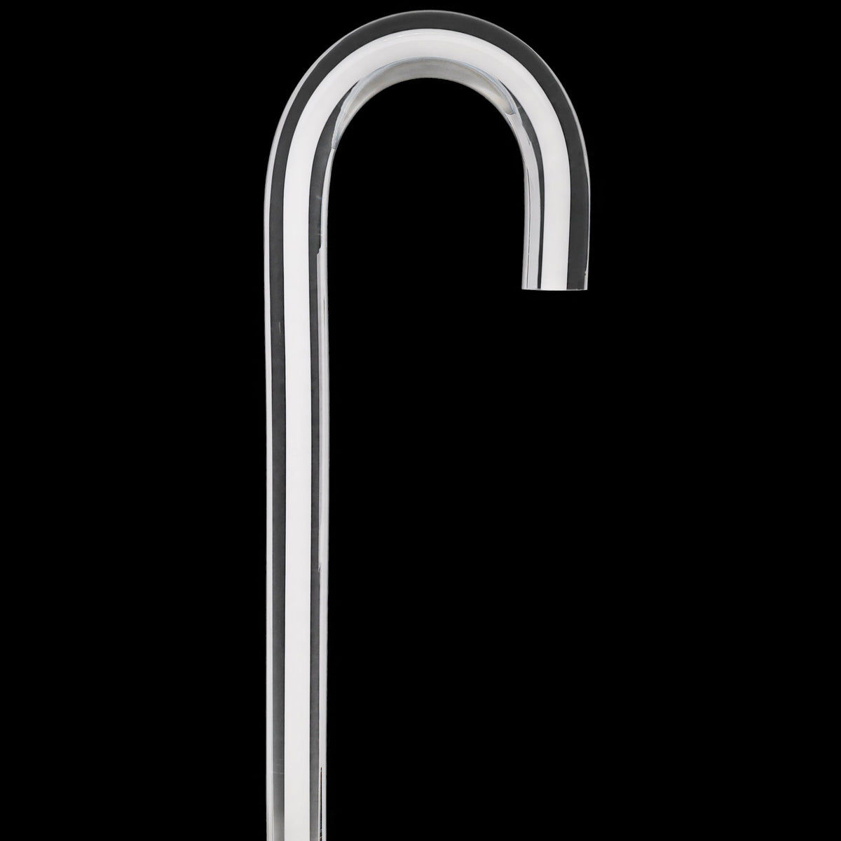 Porcelain In Ice Cane: White Line in Translucent Clear Shaft Tourist Crook Clear Lucite Walking Canes - Tophatter Daily Deals