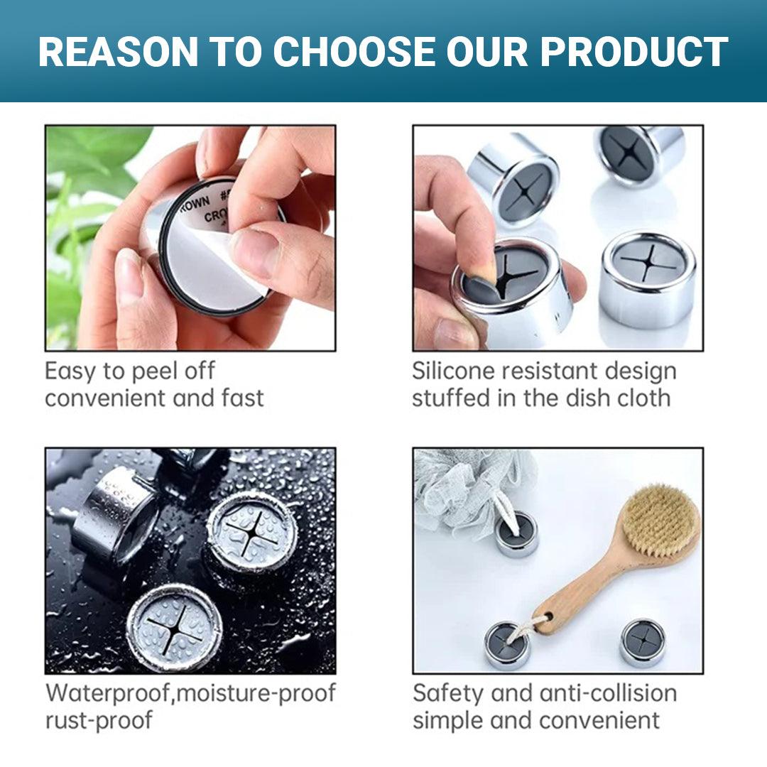 Tea Towel Holders Push and Grip - PUSH & GRIP Silver Towel Holder Triple Hooks Self adhesive No Drilling Bathroom Personal Care - Tophatter Daily Deals