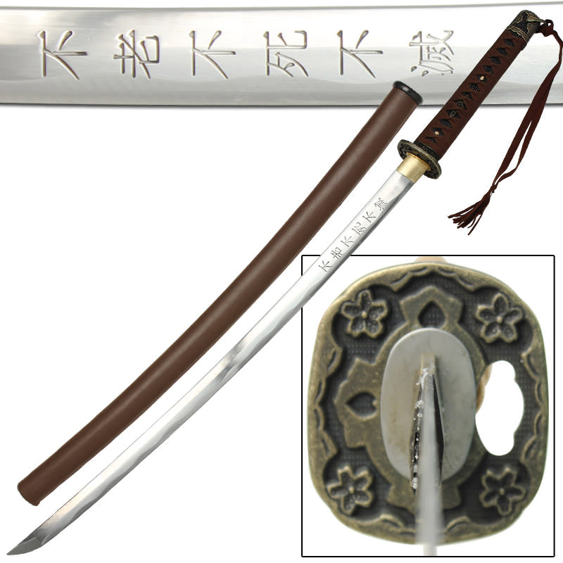 Traditional Sakura Japanese Handmade Full Tang Sword - TOPHATTER'S ARMORY DEALS Collectible Weapons - Tophatter Daily Deals
