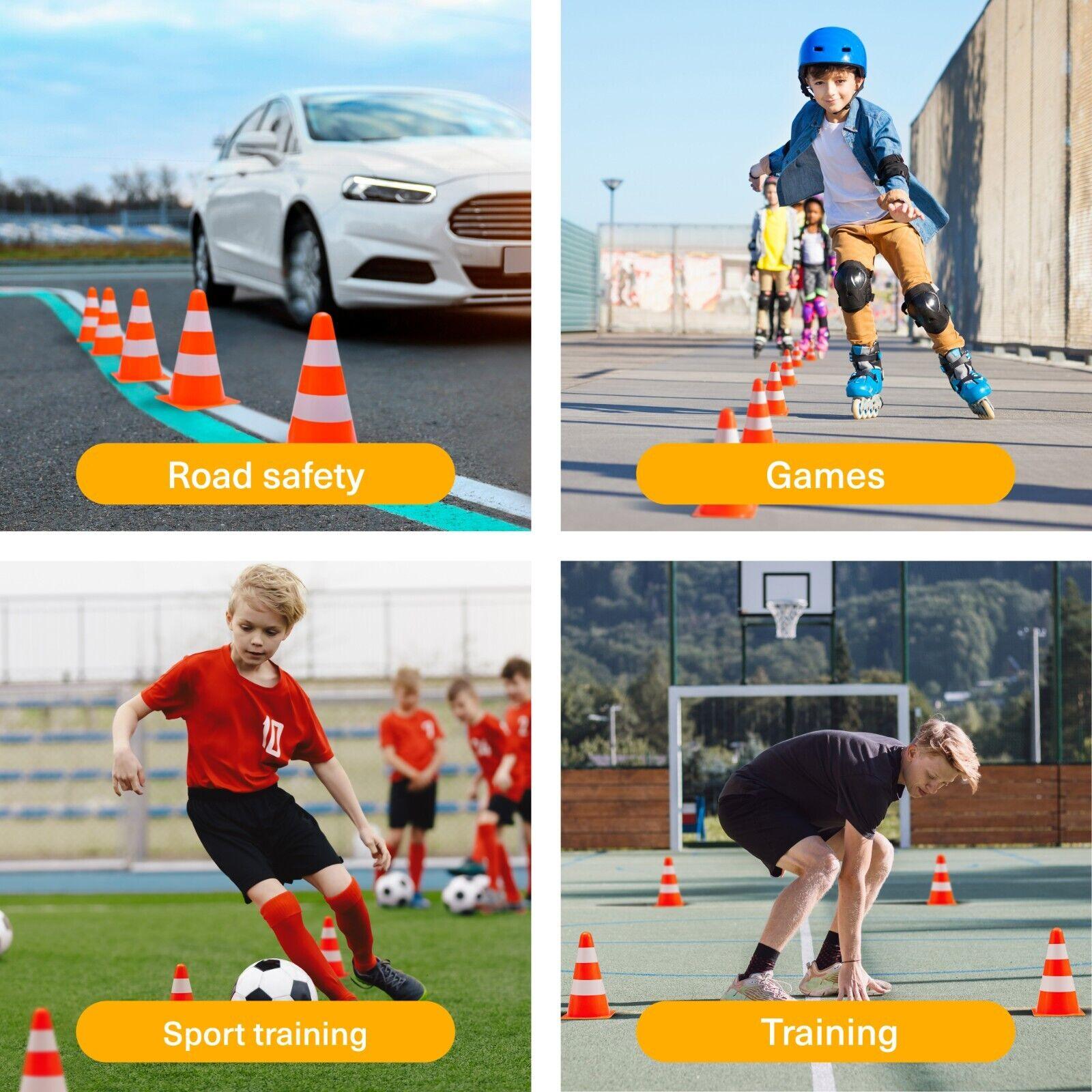 Training Cones Football - 12pcs Orange & White Training Cones Markers Agility Sports Football Soccer Sports & Outdoor - Tophatter Daily Deals