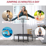 Mini Trampoline With Handle - 40'' Mini Trampoline, Rebounder Jumper w/ Handle Fitness - Tophatter Daily Deals