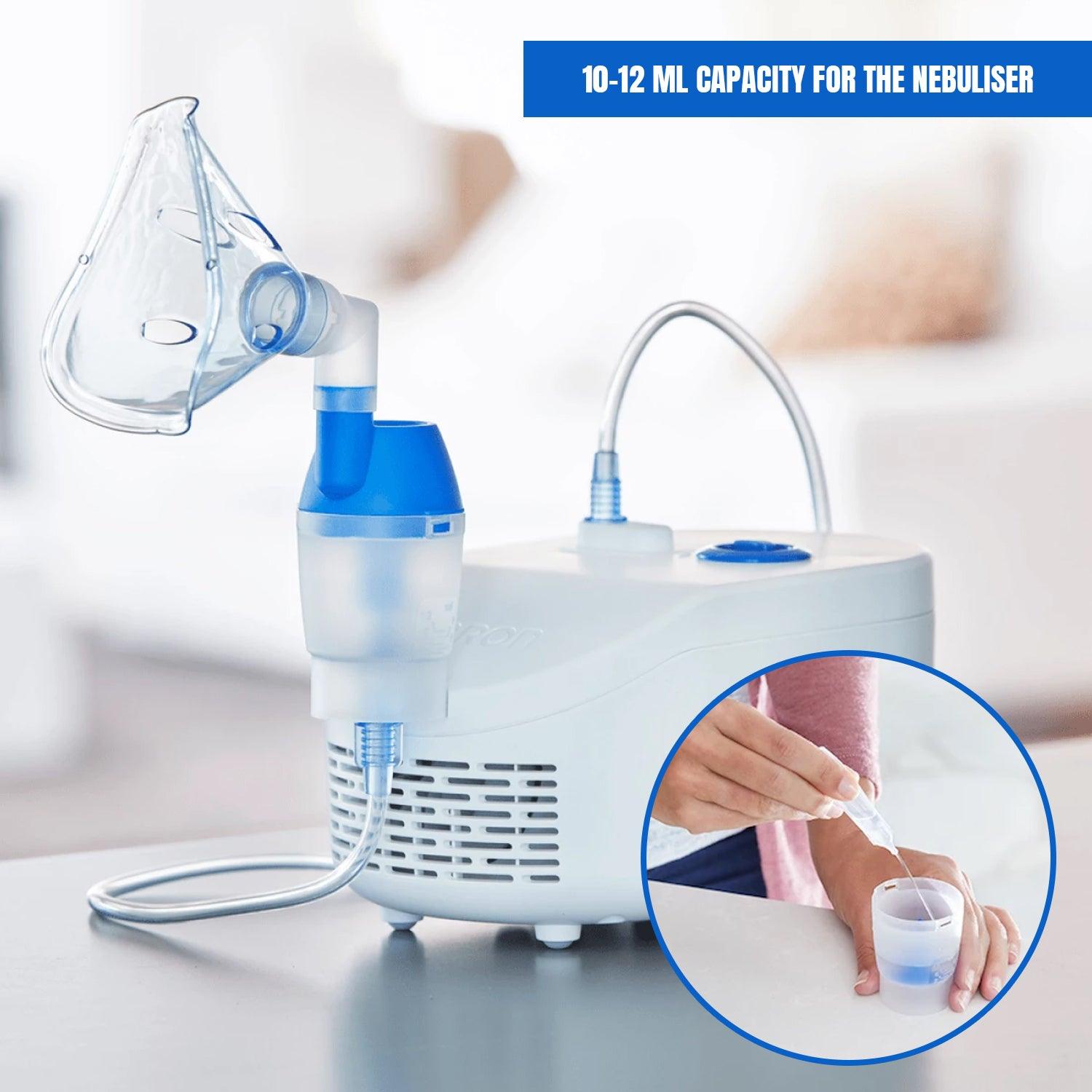 Home Nebulizer Machine - 2-in-1 Nebuliser with Nasal Shower | Treat Respiratory Conditions Like Asthma | Provides Allergy, Cough and Cold Symptom Relief at Home Health Care - Tophatter Daily Deals