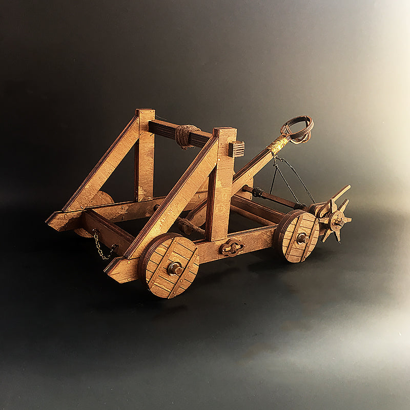 AM012 Single Arm Catapult Stone Throwing Machine Trebuchet 3D Mechanical Model Kit - Tophatter Daily Deals