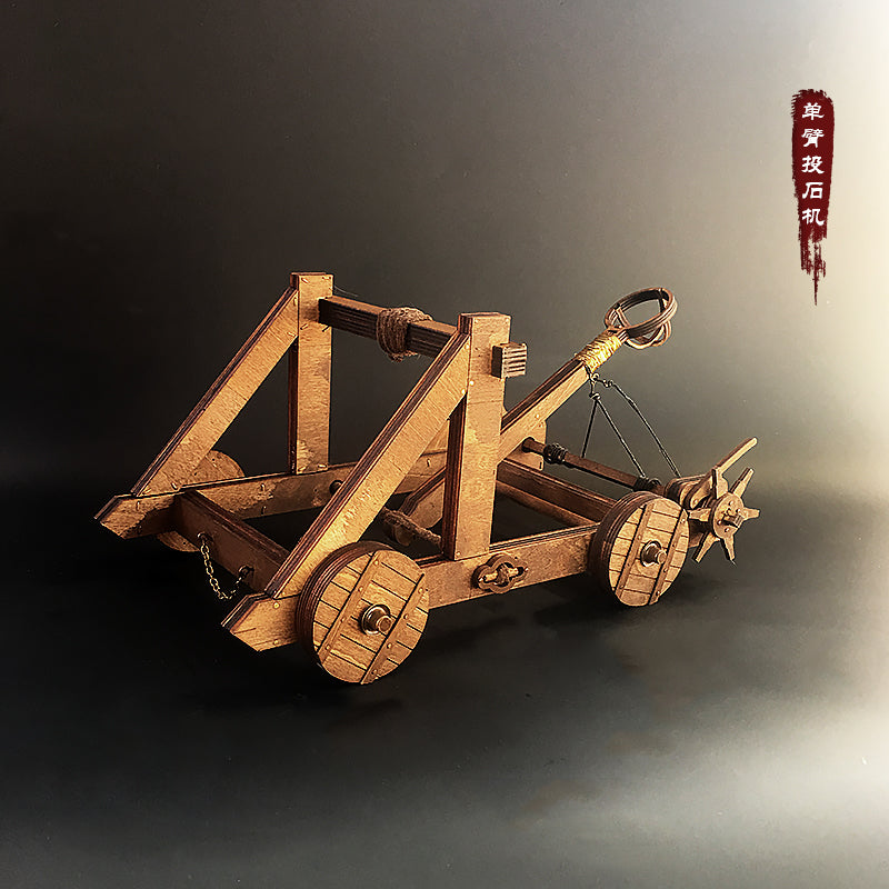 AM012 Single Arm Catapult Stone Throwing Machine Trebuchet 3D Mechanical Model Kit - Tophatter Daily Deals