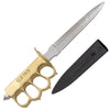 Trench Knife 11 Inch Carbon Steel Dagger Real Brass Knuckles Knife-Fixed - Tophatter Daily Deals