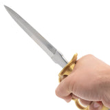 Trench Knife 11 Inch Carbon Steel Dagger Real Brass Knuckles Knife-Fixed - Tophatter Daily Deals