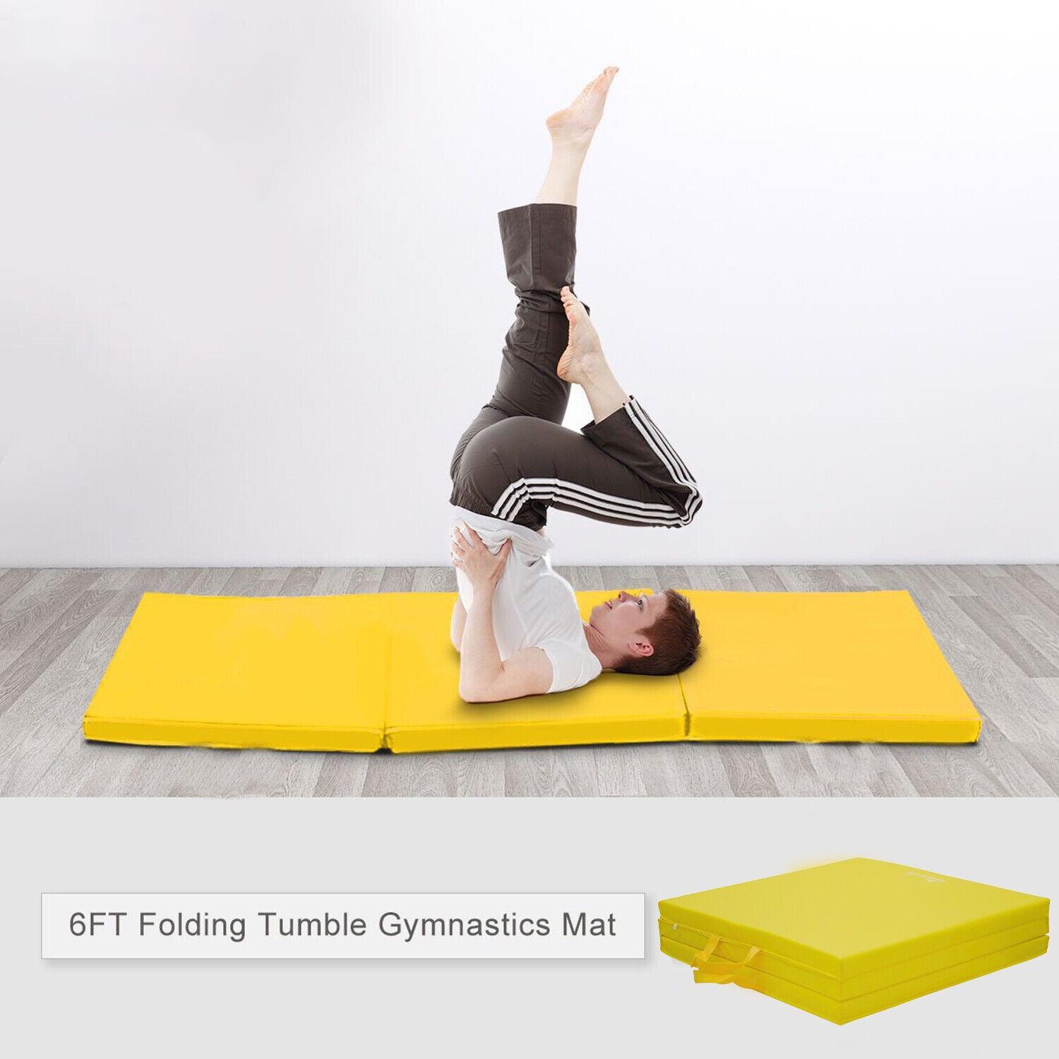 Fold Up Gym Mat - 2" Thick Mat Gymnastic Training Workout Non Slip Yoga Gym Exercise & Fitness - Tophatter Daily Deals