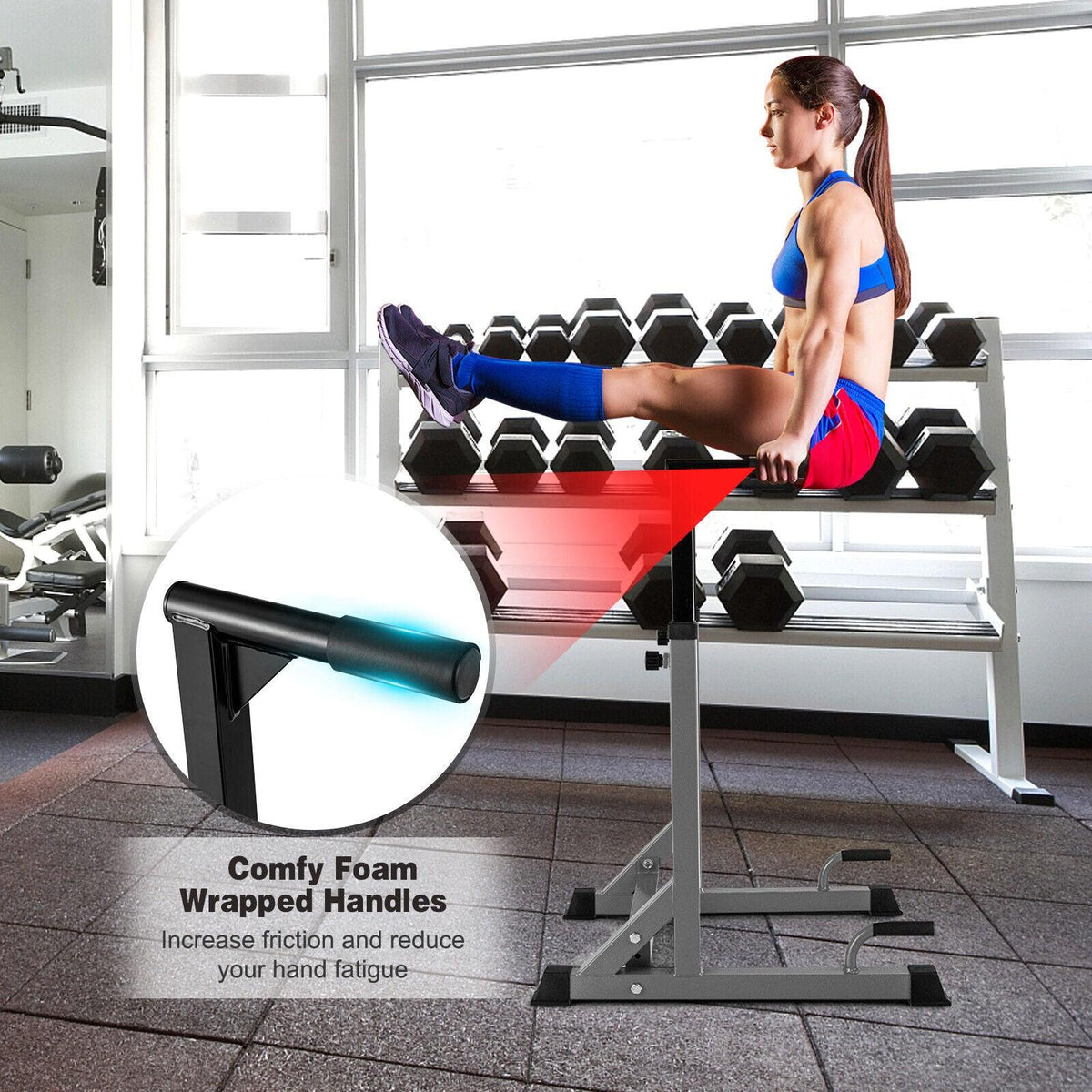 Foldable Dip Bars - Adjustable Dip Stand Multi-function Dip-up Station Heavy-duty Parallel Bars Exercise & Fitness - Tophatter Daily Deals