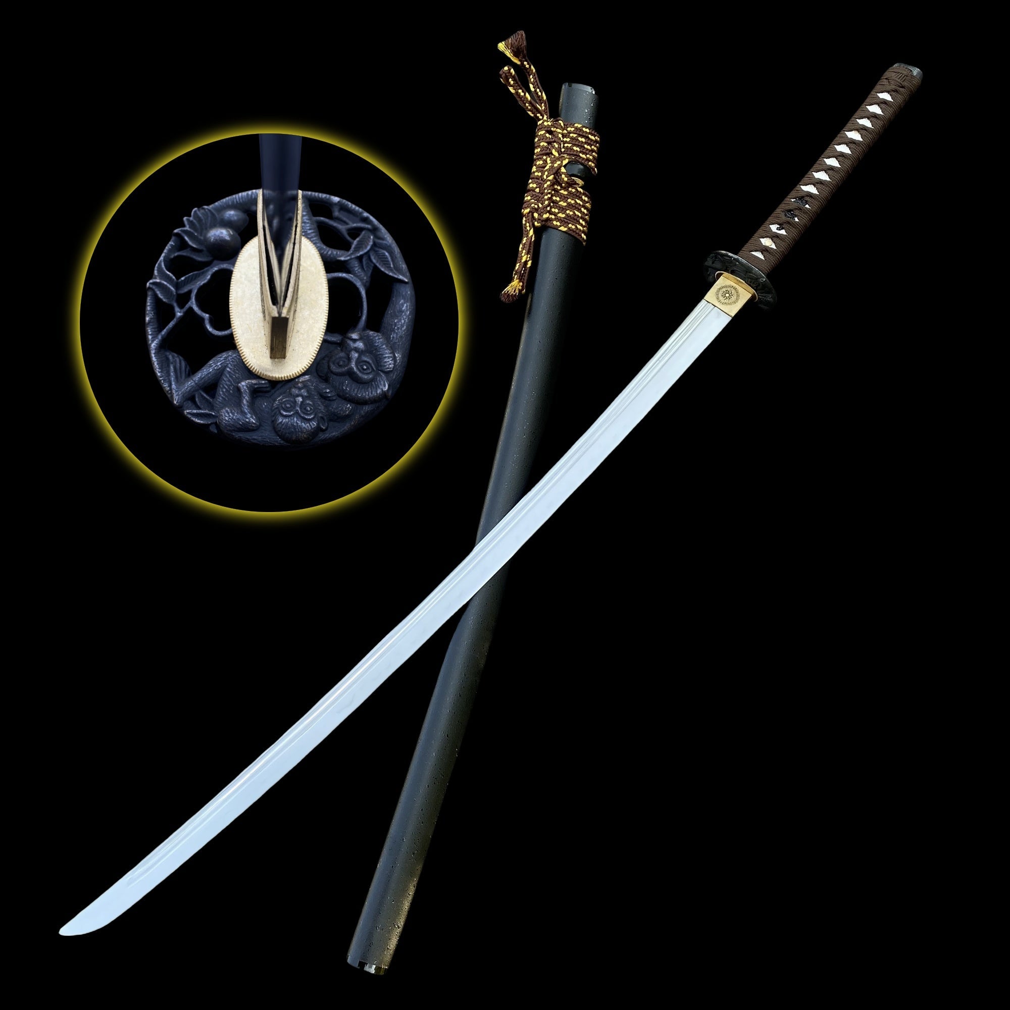 Traditional Forged Katana-Monkey Stealing Peaches - Tophatter Daily Deals