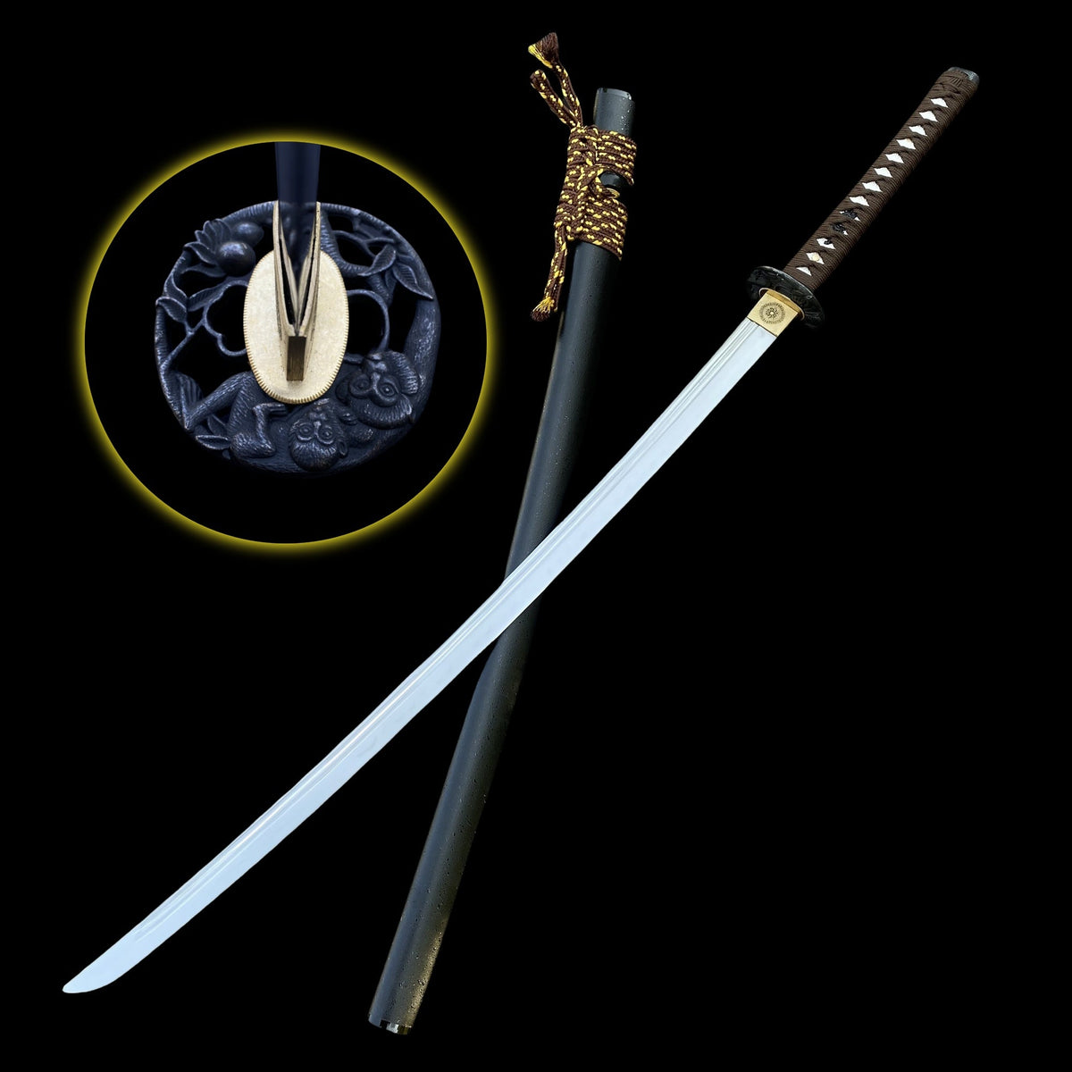 Traditional Forged Katana-Monkey Stealing Peaches - Tophatter Daily Deals