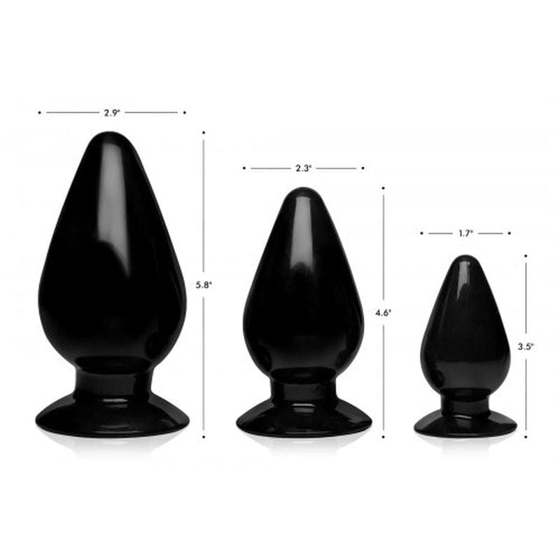 Triple Cones 3 Piece Anal Plug Set in Black > Anal Range > Butt Plug Kits - Tophatter Daily Deals
