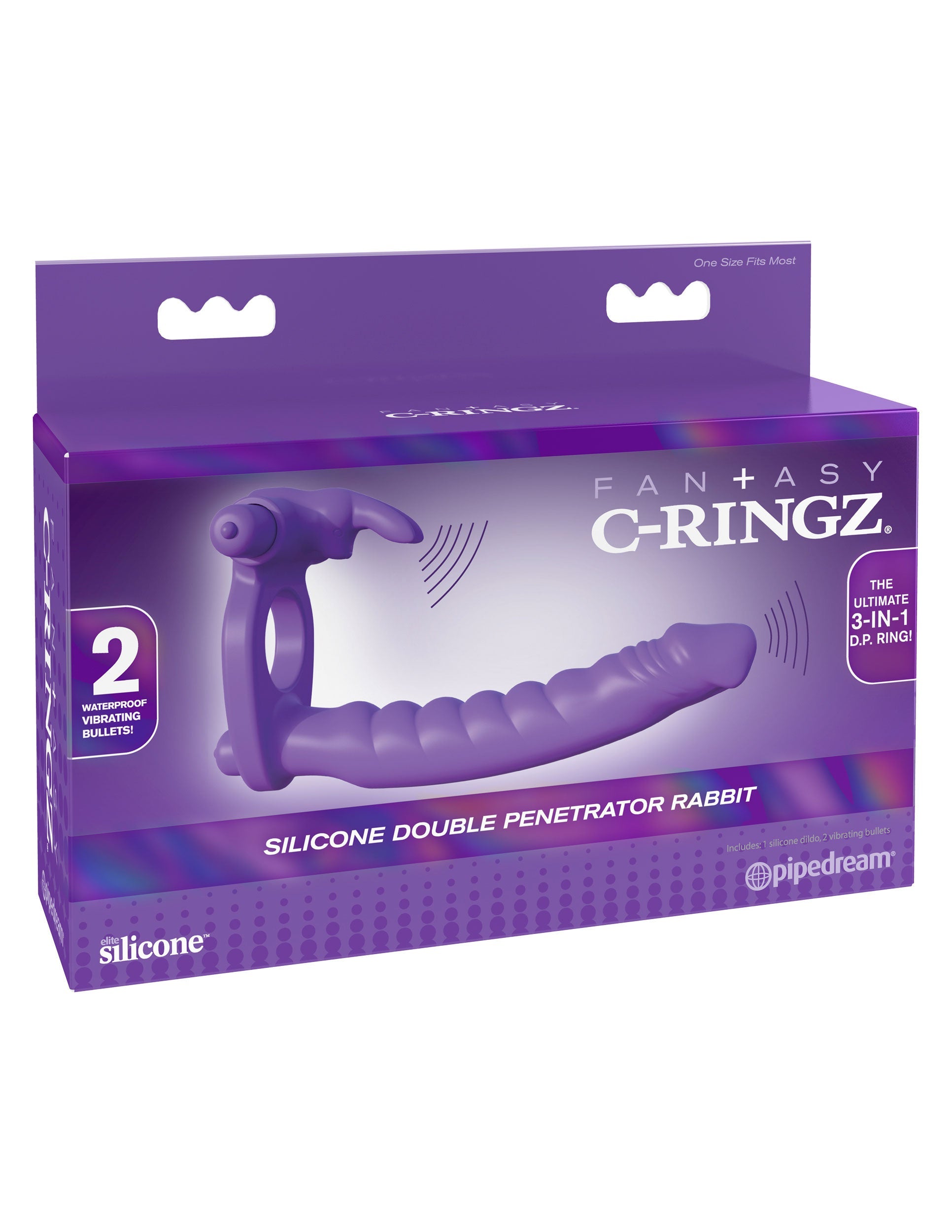 Fantasy Silicone Double Penetrator Rabbit Cockring in Purple > Cock Ring > Single - Tophatter Daily Deals